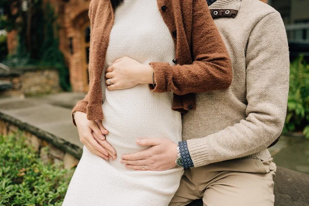 Christmas Maternity Photos in Downtown Greenville, SC