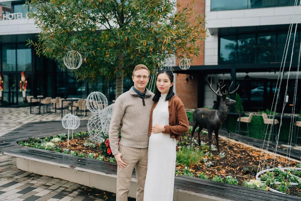 Christmas maternity photos in downtown Greenville south carolina-8753.jpg