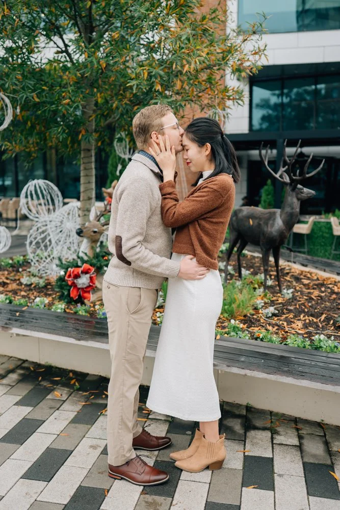 Christmas Maternity Photos in Downtown Greenville, SC