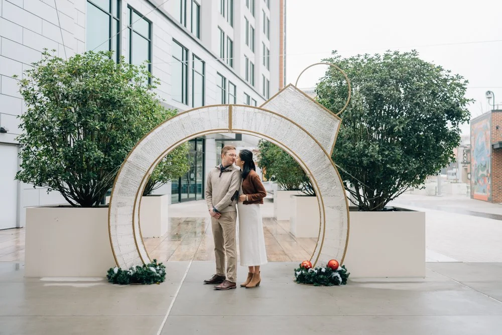  Best Maternity Photographer in Greenville. SC takes Christmas maternity photos in downtown Greenville, SC 