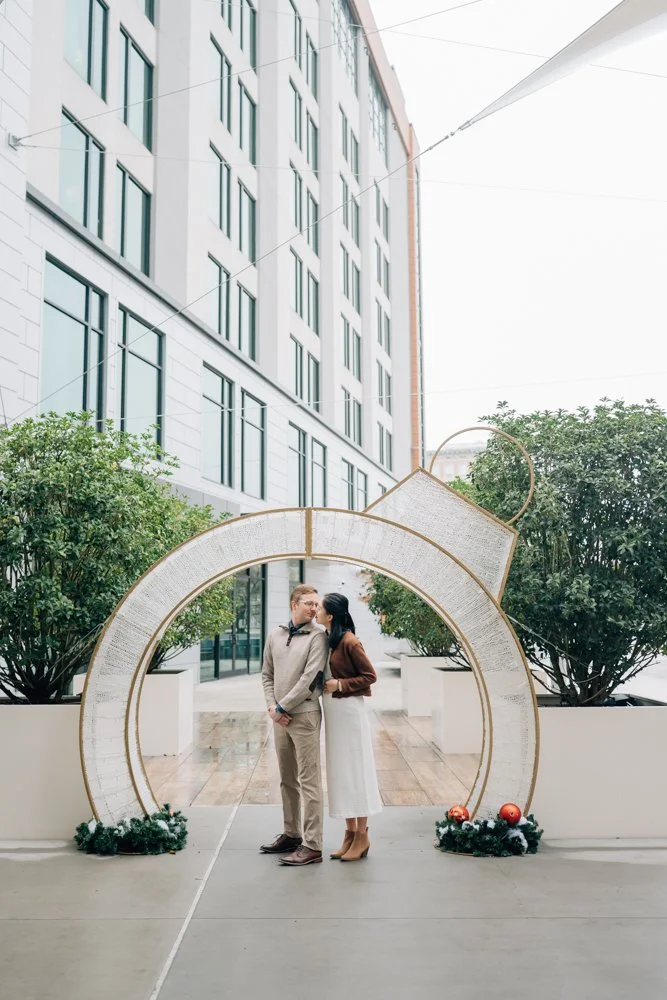 Christmas Maternity Photos in Downtown Greenville, SC