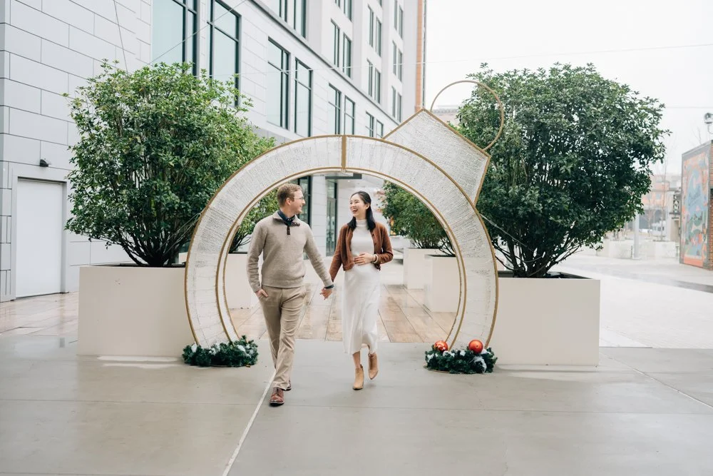  Best Maternity Photographer in Greenville. SC takes Christmas maternity photos in downtown Greenville, SC 