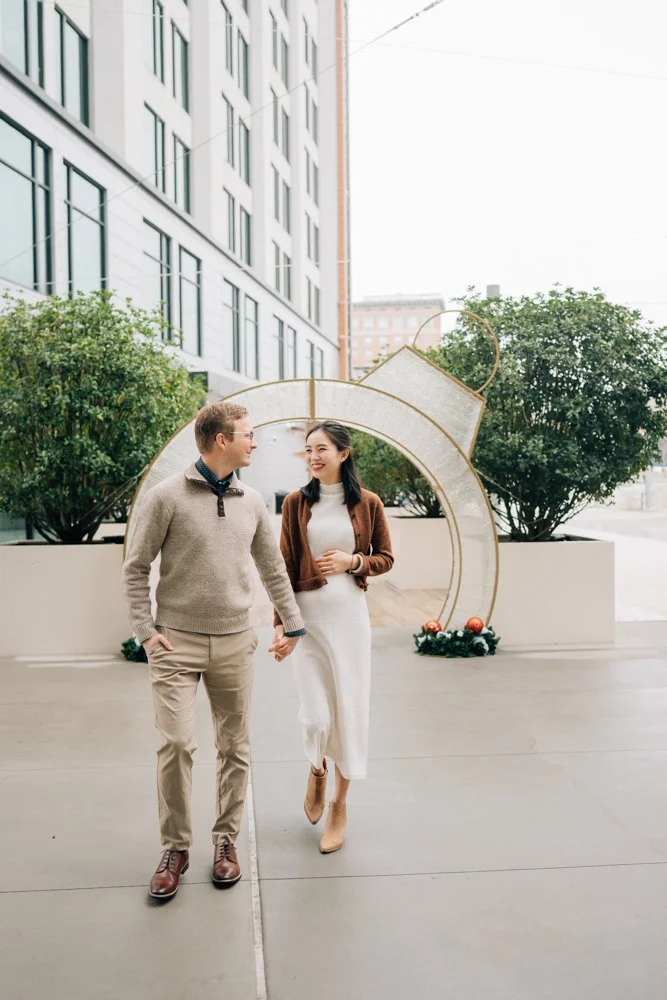 Christmas Maternity Photos in Downtown Greenville, SC
