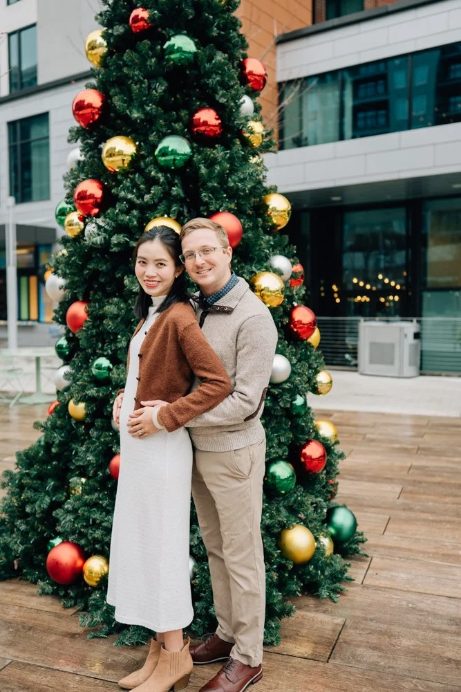 Christmas maternity photos in downtown Greenville south carolina-8962.jpg