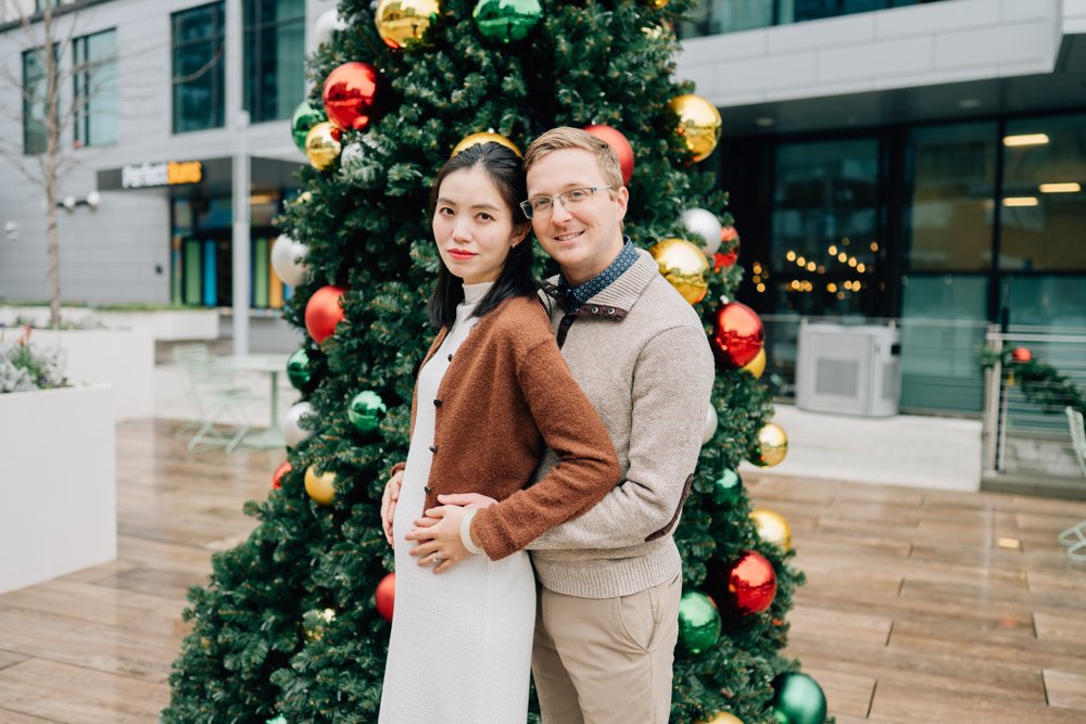 Christmas maternity photos in downtown Greenville south carolina-8969.jpg
