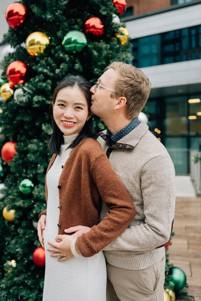 Christmas maternity photos in downtown Greenville south carolina-8989.jpg