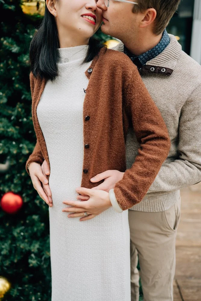 Christmas Maternity Photos in Downtown Greenville, SCChristmas Maternity Photos in Downtown Greenville, SC