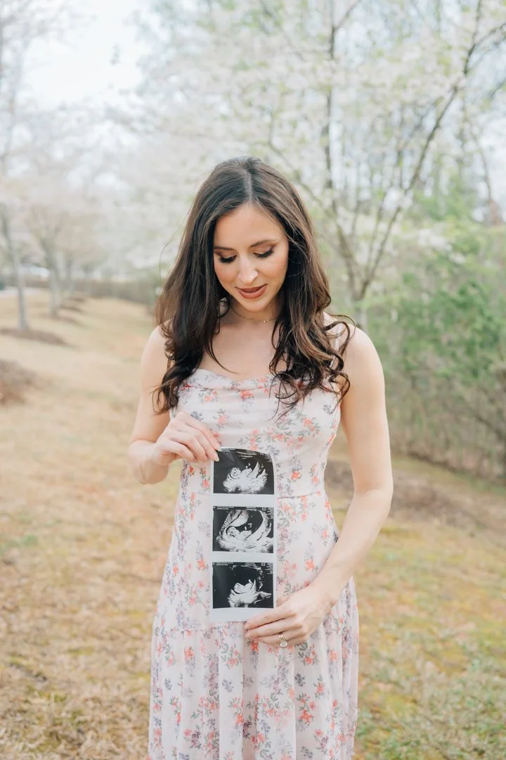 Spring Pregnancy Announcement Photos in Greenville, SC