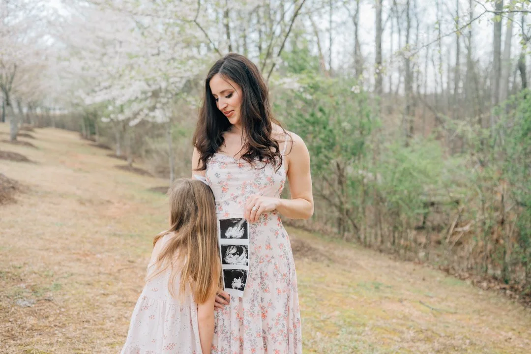 Spring Pregnancy Announcement Photos in Greenville, SC