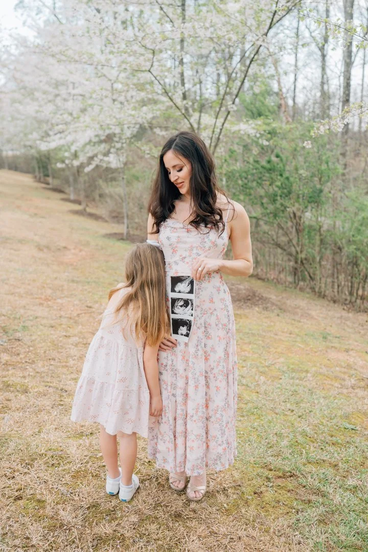 Spring Pregnancy Announcement Photos in Greenville, SC