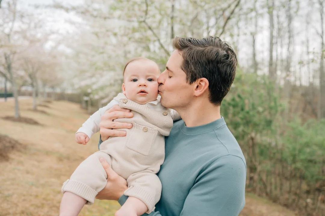 Family Photos During Spring Cherry Blossoms in Greenville, SCFamily Photos During Spring Cherry Blossoms in Greenville, SC