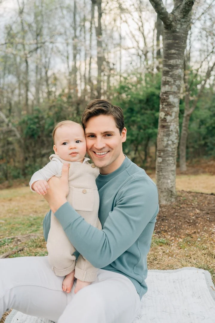 Family Photos During Spring Cherry Blossoms in Greenville, SC