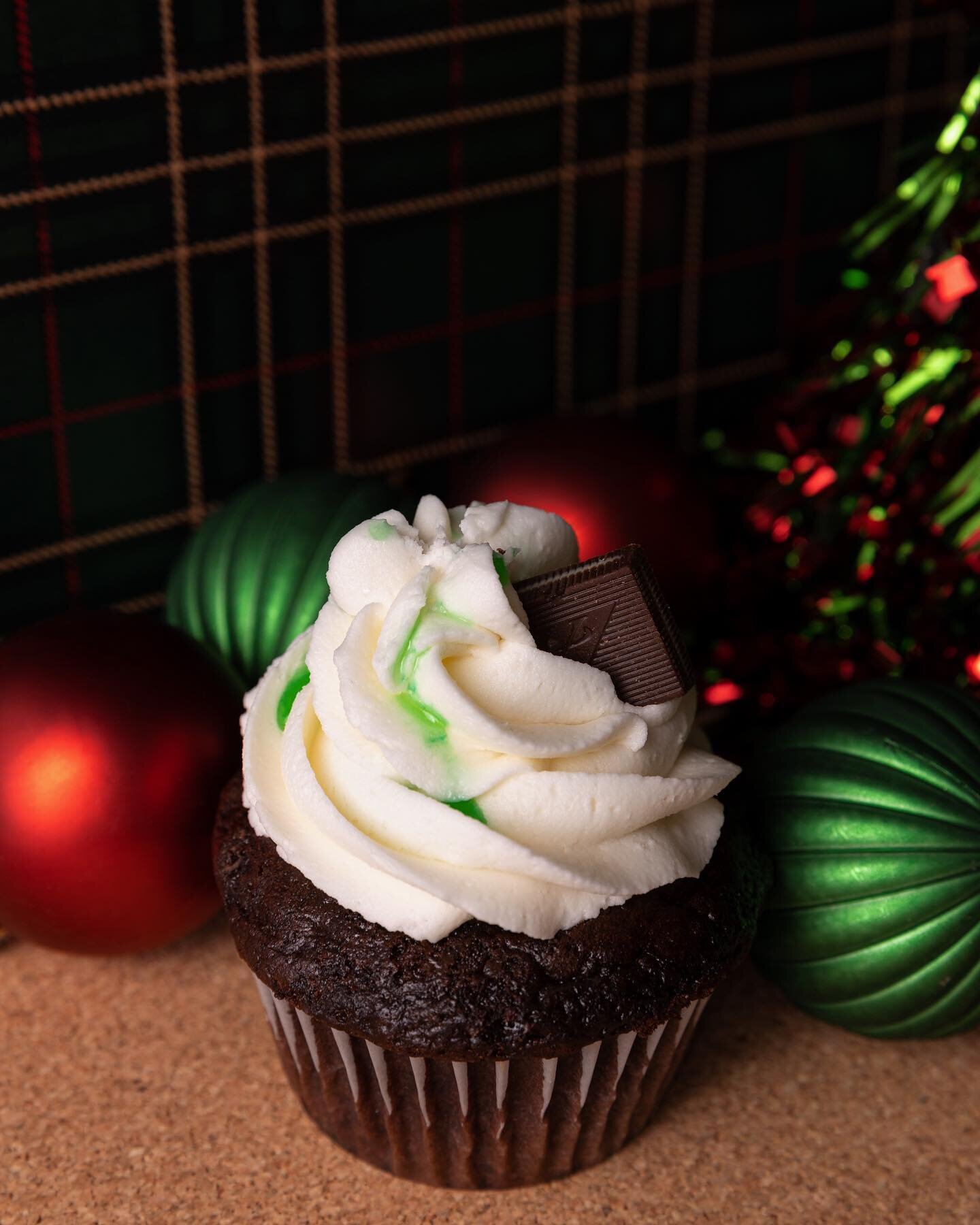 Our Creme de Mint cupcakes are made for people who hang their Christmas lights right after Halloween, listen to Christmas music even while they sleep, and finish their Christmas shopping before snow is even seen!🌲 

So basically, it&rsquo;s Christma