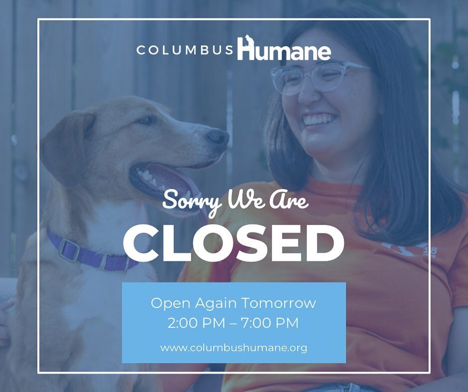 Happy Labor Day from Columbus Humane! We are closed today to the public and will resume normal hours tomorrow. You can visit our website today to see all our friends waiting to meet you! www.columbushumane.org #wemakecolumbushumane