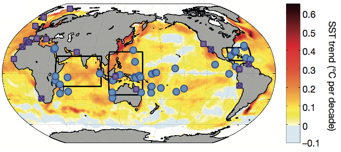 Early onset of industrial-era warming across the oceans and continents - Abrams et al. (2016)