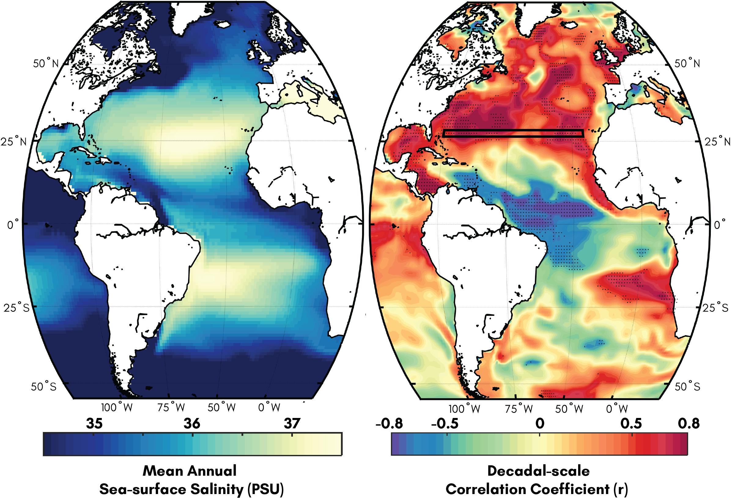 Potential for paleosalinity reconstructions to provide information about AMOC variability - Thirumalai and Richey (2016)