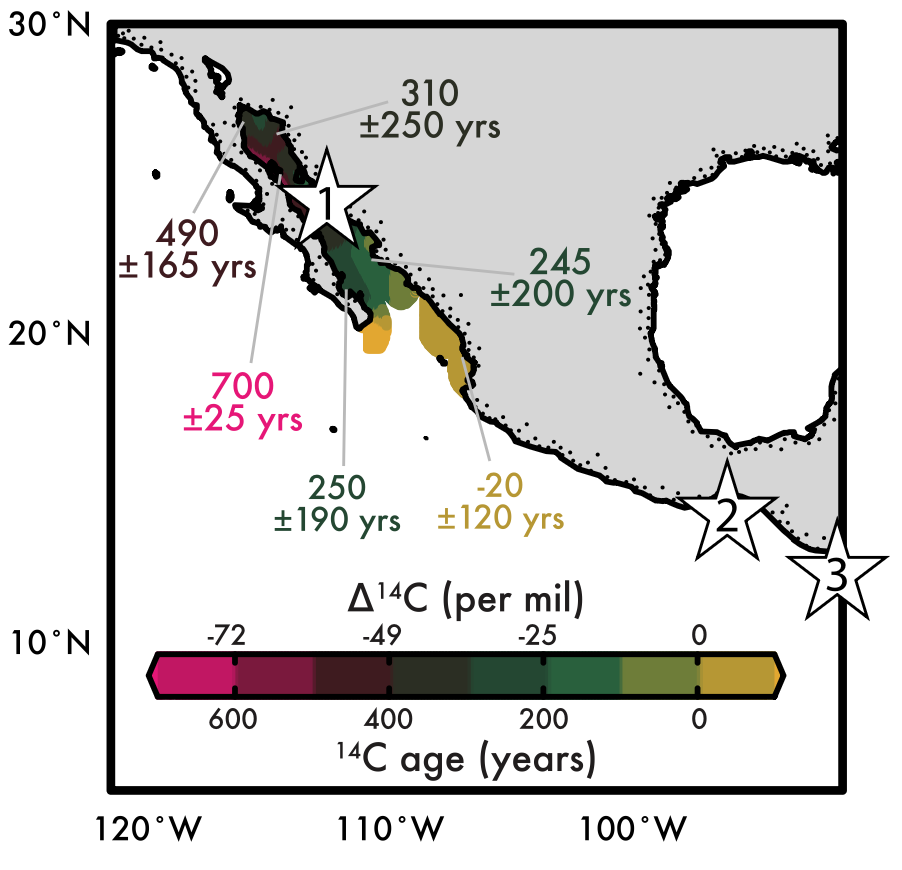 Spatial and Temporal Variability of Eastern Pacific Radiocarbon and Carbon Chemistry From the Ice Age to Today