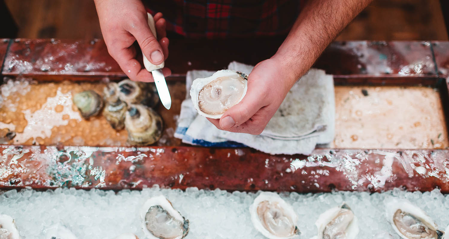 Locally sourced raw bar