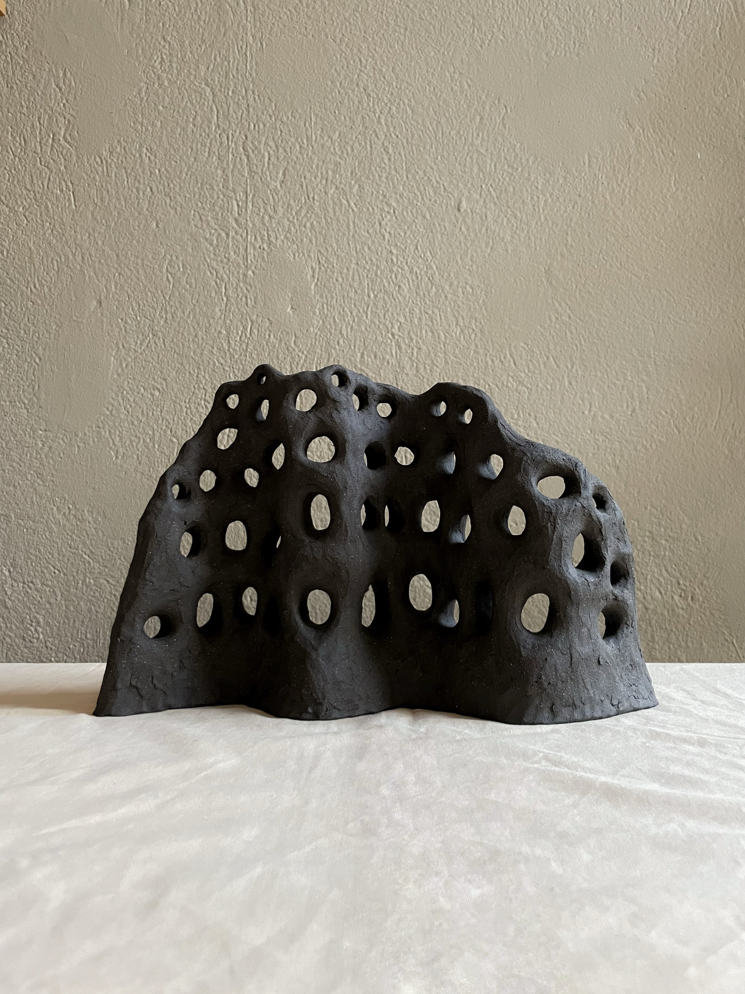 Sculpture handmade in black stoneware clay

🪨