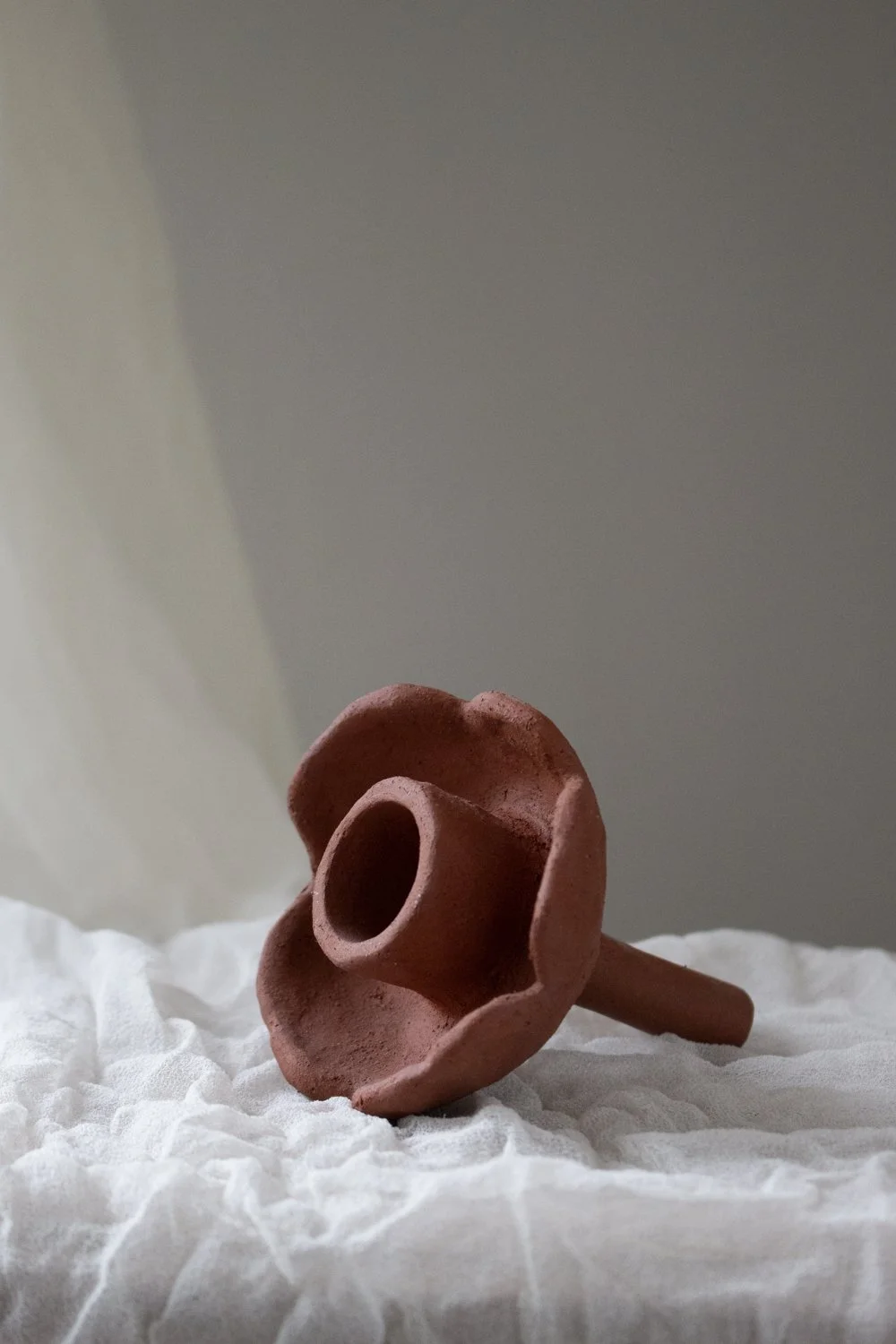 Candleholder Flower for a Wine Bottle in Red