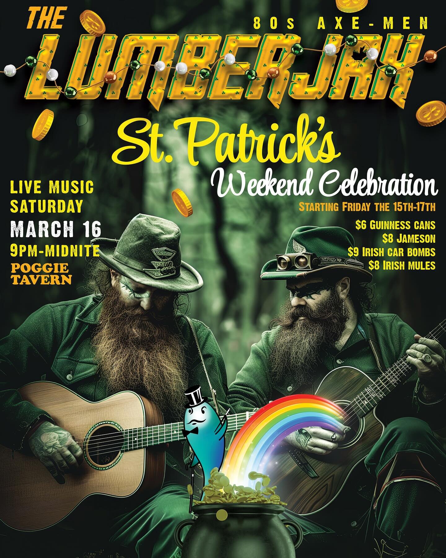 A little Lumberjax prefunk Patty&rsquo;s day weekend! Join us for $8 Jameson, $6 Guinness, $9 car bombs and $8 Irish mules.  And of course on Saturday, lumberjack hotties!!