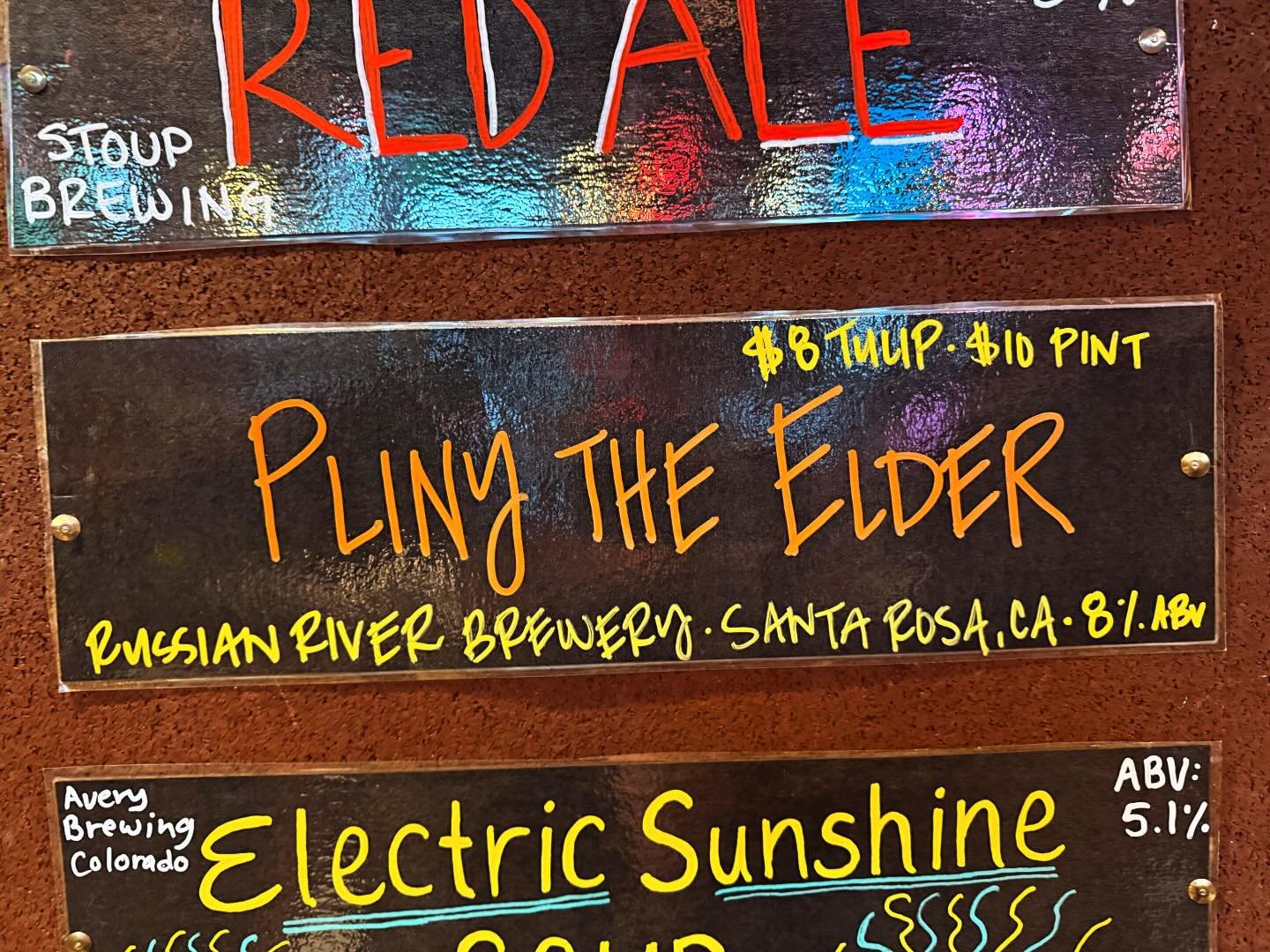 Our monthly keg of Pliny the Elder is tapped and bringing smiles to a bar stool near you!