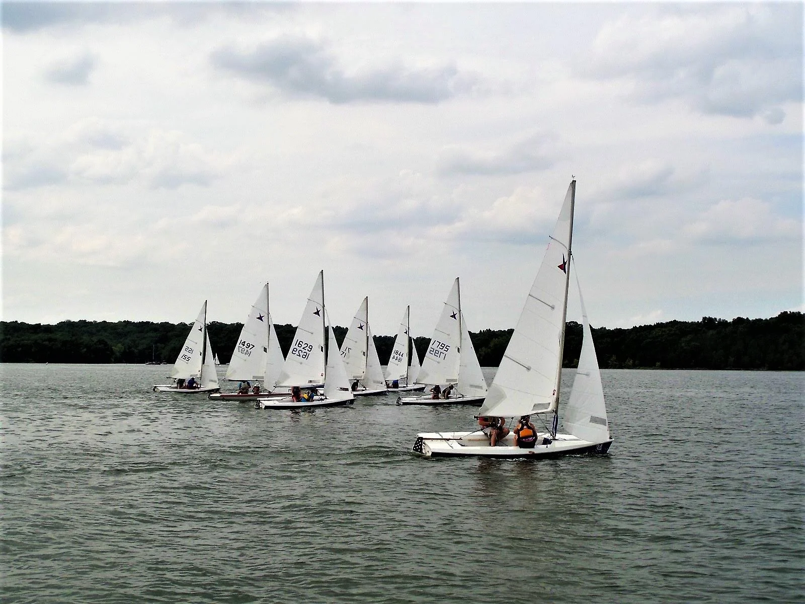 The fleet getting into formation, starting a race!