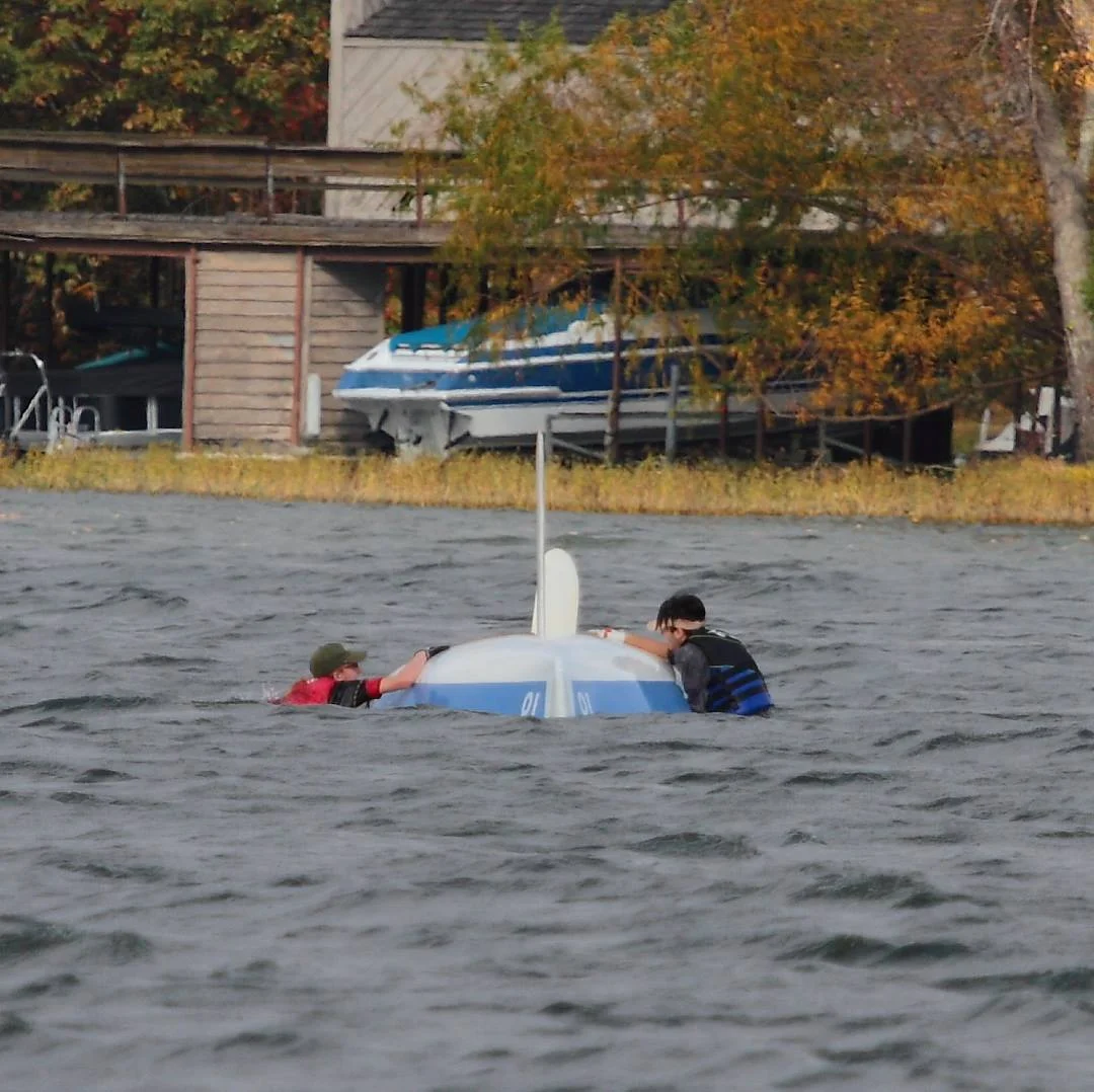 These boats flip easily… (this is called “Turtling”).