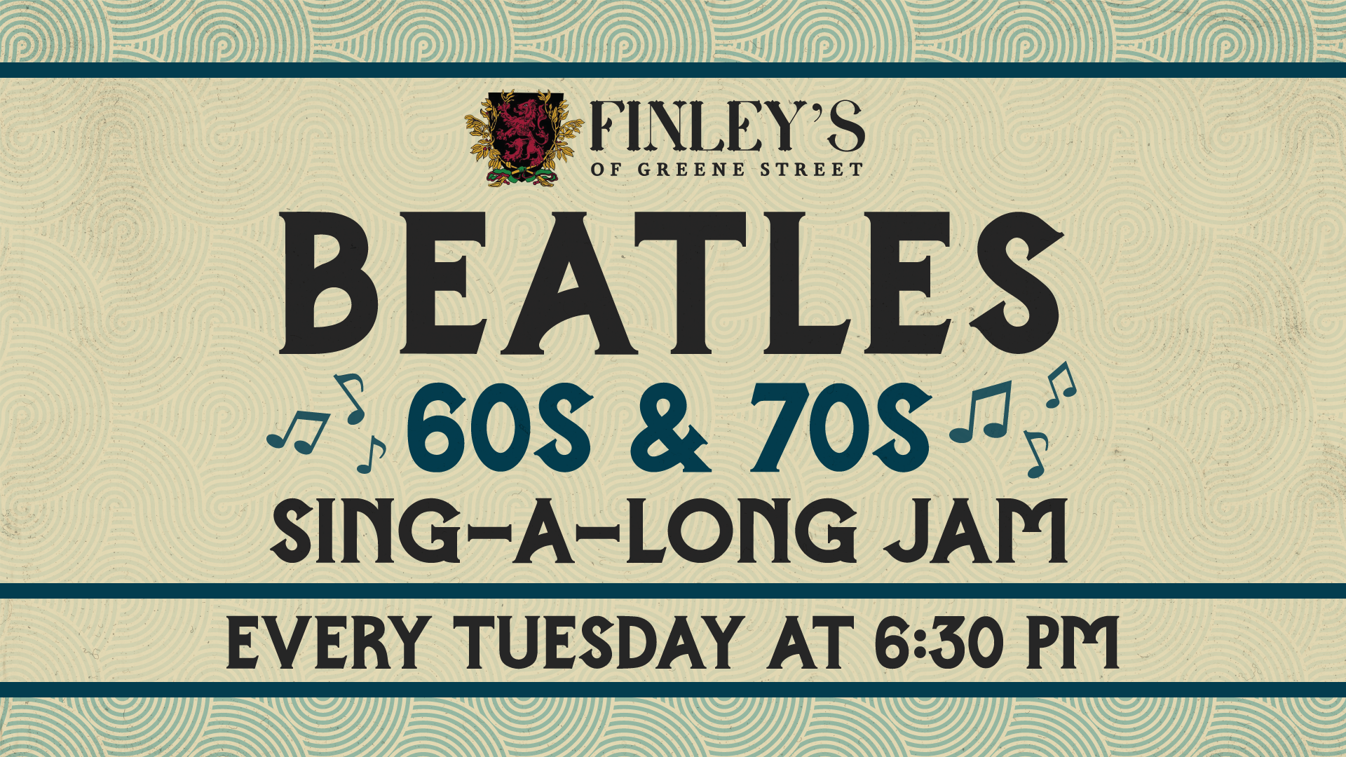 Flyer for Beatles 60s and 70s Sing-a-Long Jam