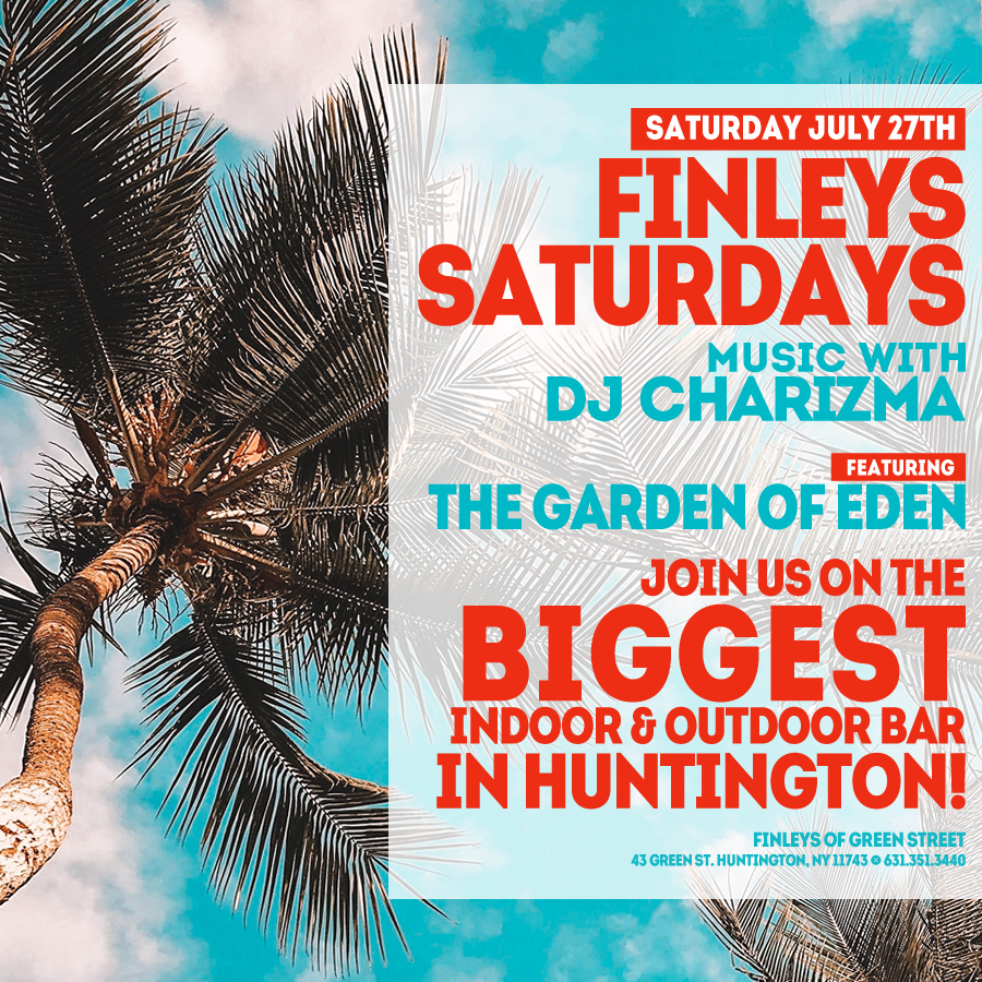 Flyer for Finley’s Saturdays with DJ Charizma