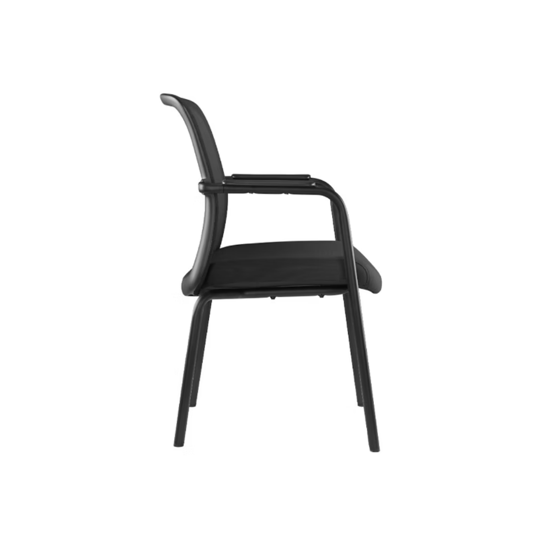 Modern guest chair with armrests and ergonomic mesh back support