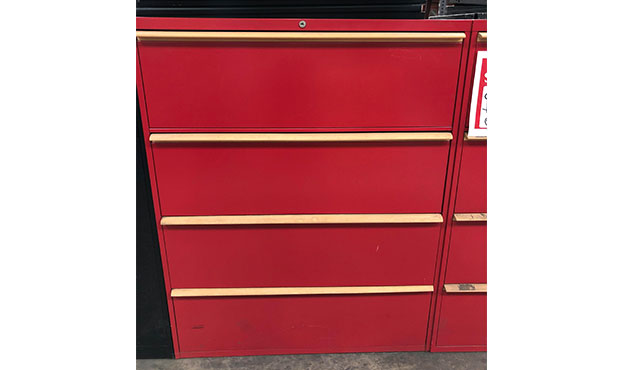 Red Lateral Files by Steelcase