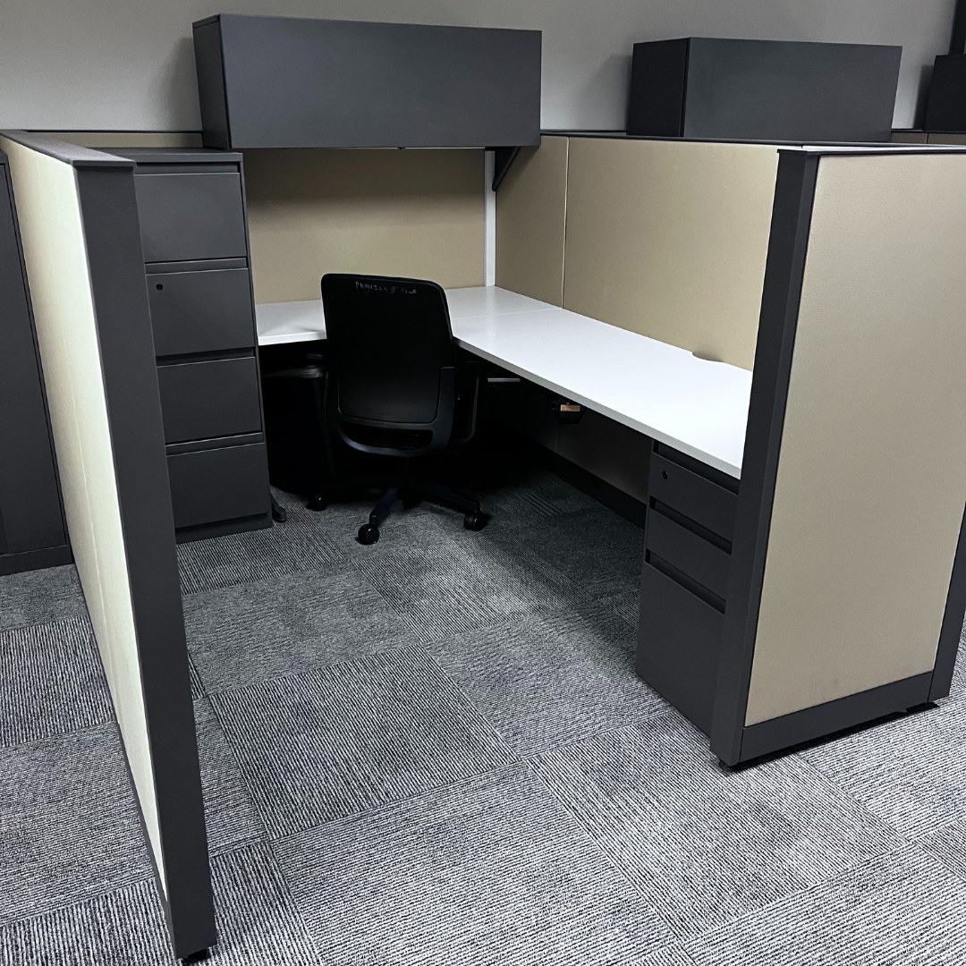 Used panel workstation with desk surface and seating Wake Forest, NC