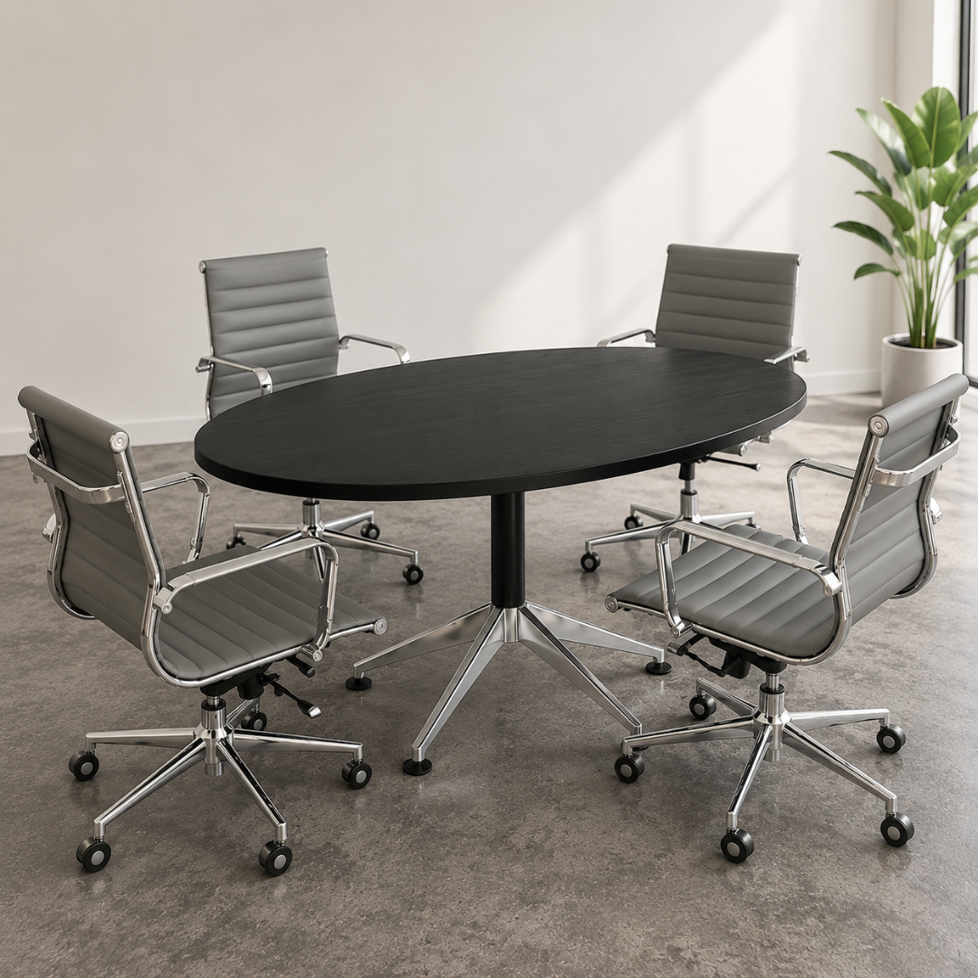 Eames Oval Table with Eames Inspired Office Seating