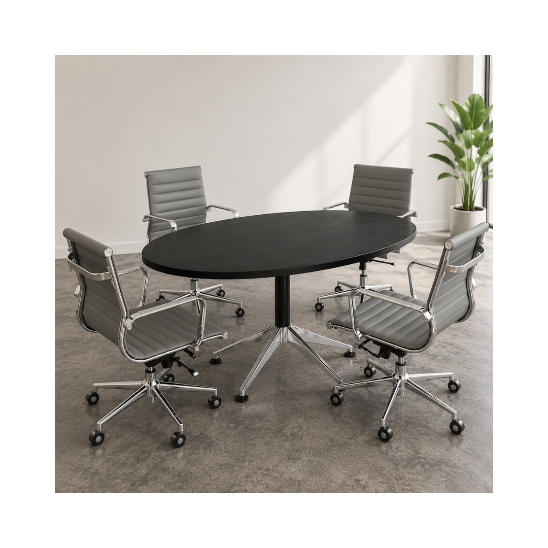Eames style oval meeting table with Eames style seating | Dynamic Office Services | Raleigh, NC