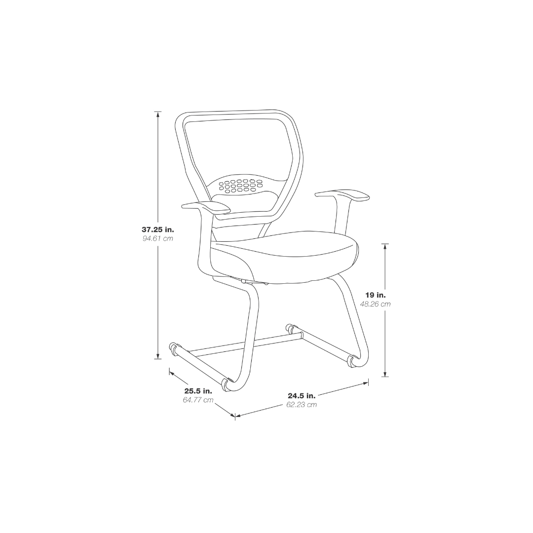 Comfortable mesh-back guest chair ideal for waiting areas, meeting rooms, or reception spaces