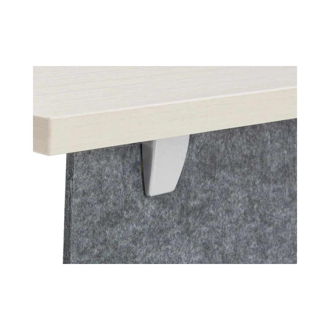 gray PET felt office privacy panel with rounded corners