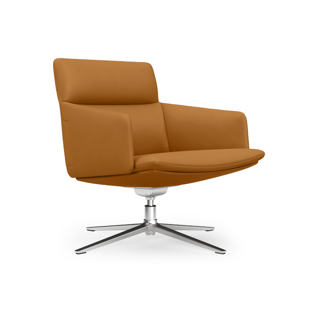 Soma swivel chair in camel | contemporary design