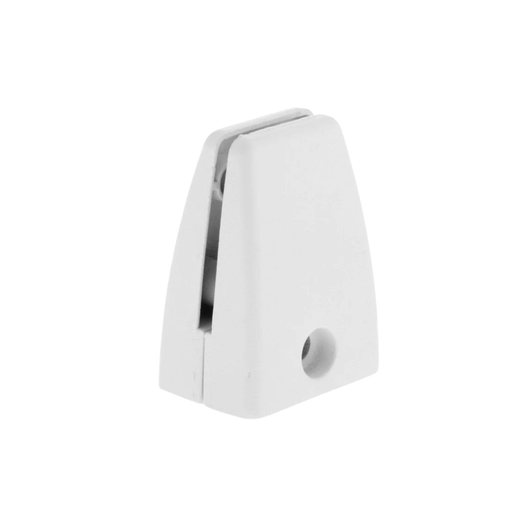 White aluminum clamp for attaching privacy panels to office desks