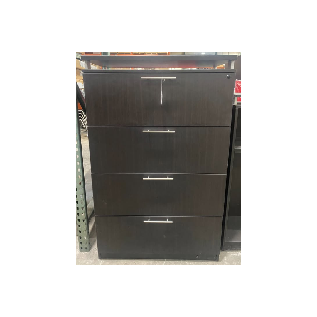 4-drawer laminate lateral file cabinet in espresso