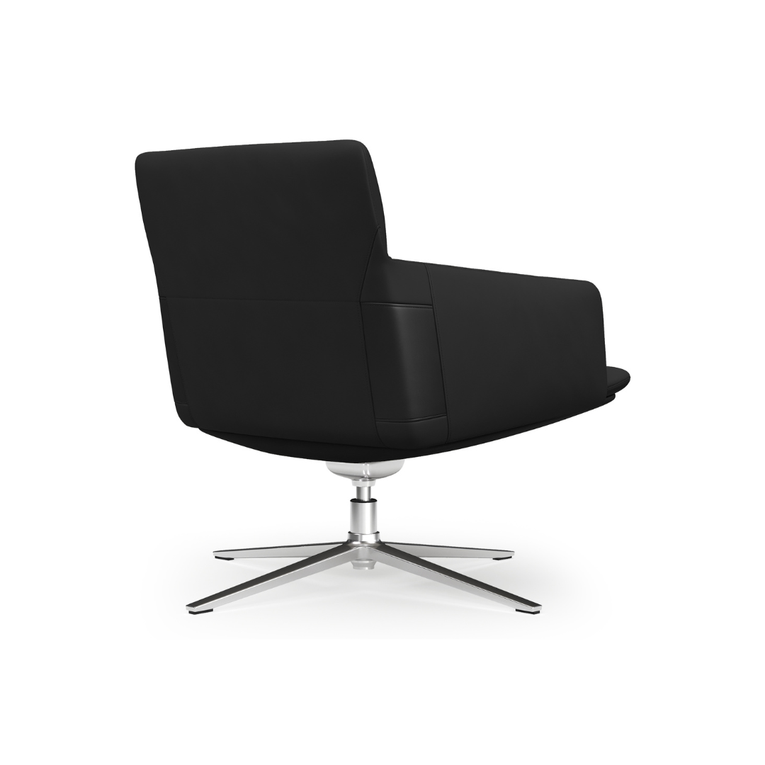SoMa swivel lounge chair in black with sleek contemporary silhouette