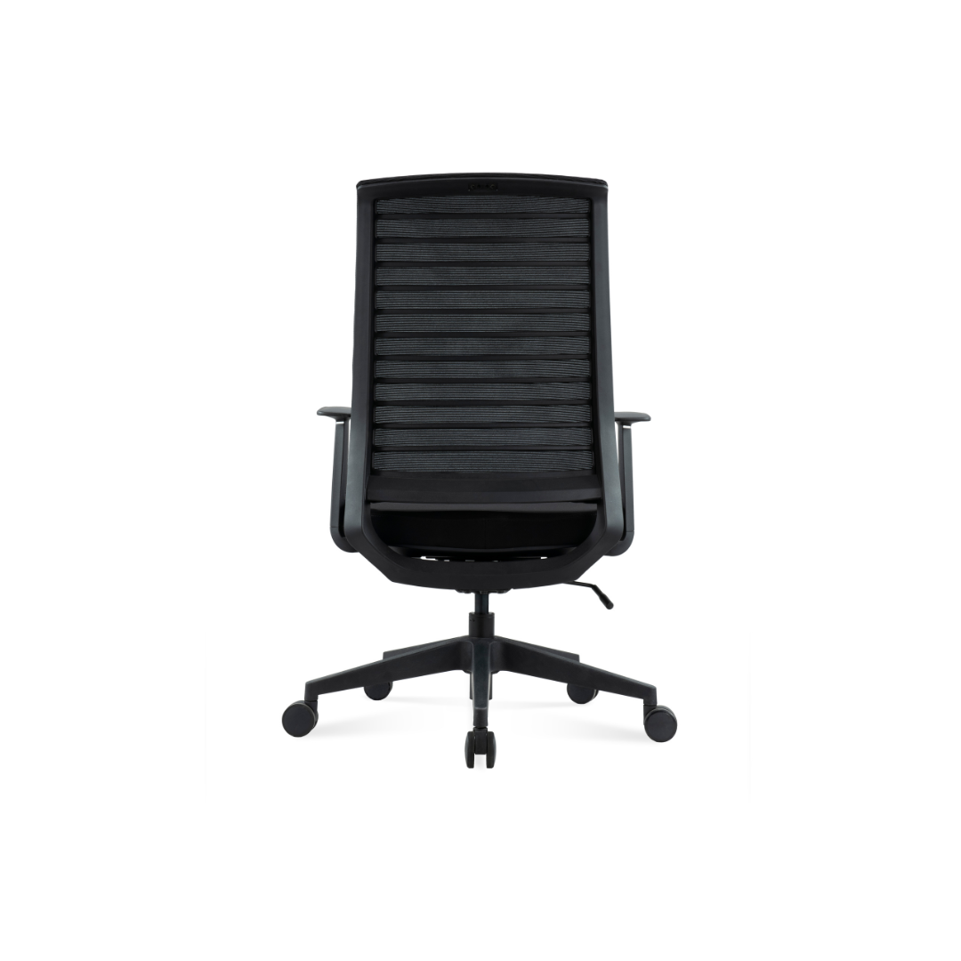 Task chair with armrests and breathable backrest