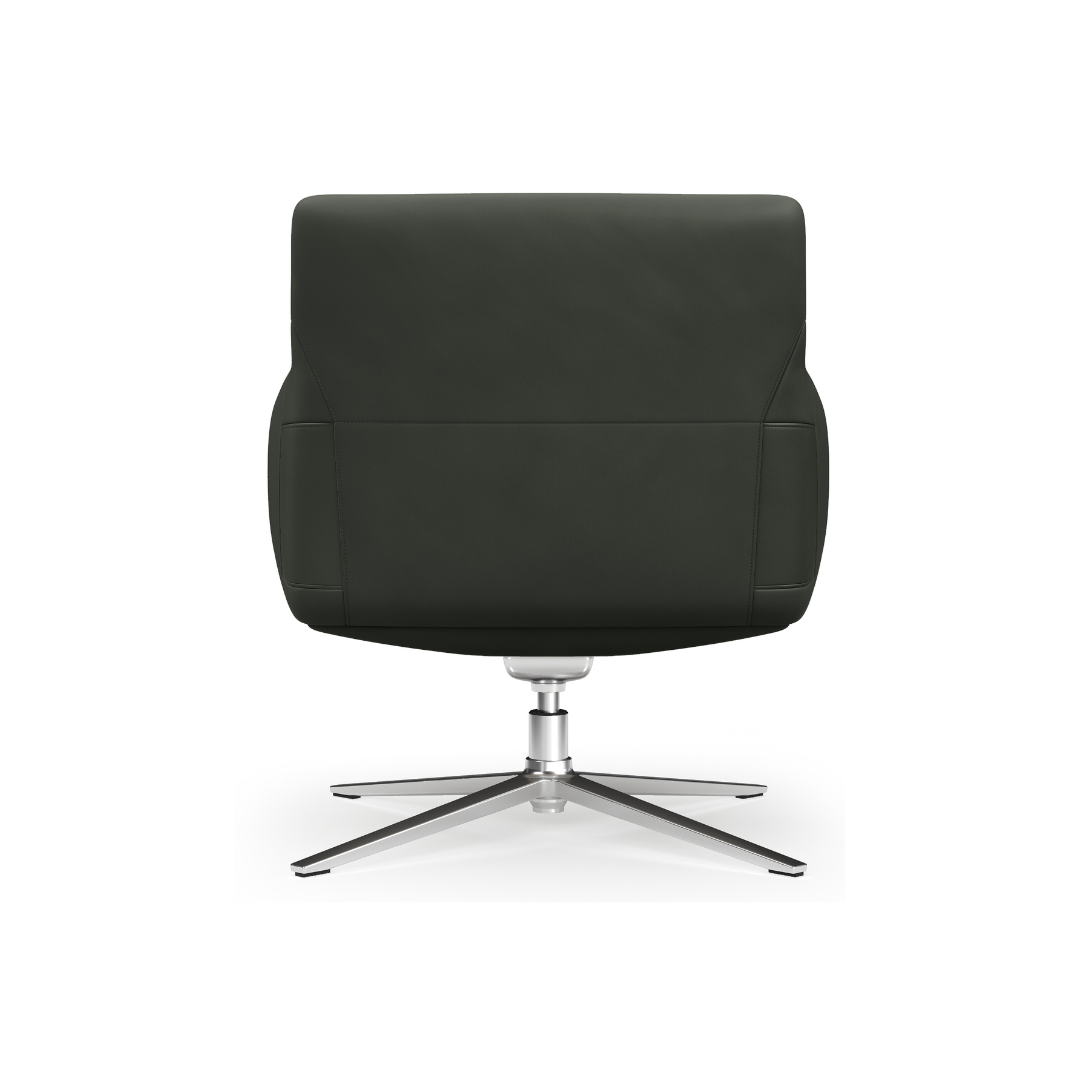 Gray SoMa accent chair with curved back and cushioned seat