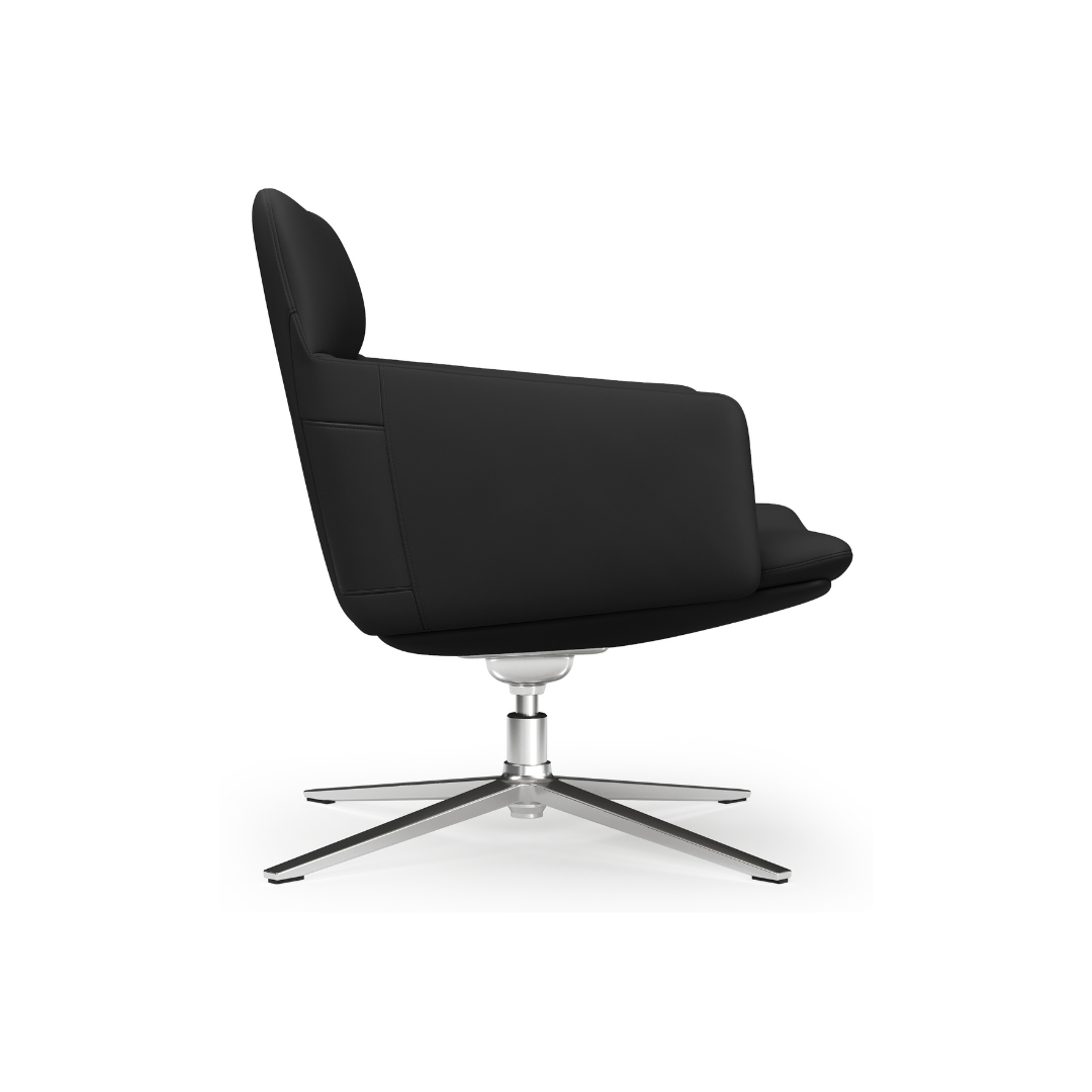 Modern black SoMa lounge chair with cushioned seat and wraparound arms