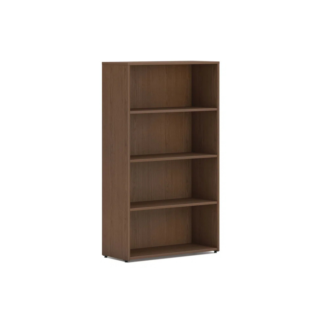 60" H laminate bookcase in modern walnut available to buy in Raleigh, NC