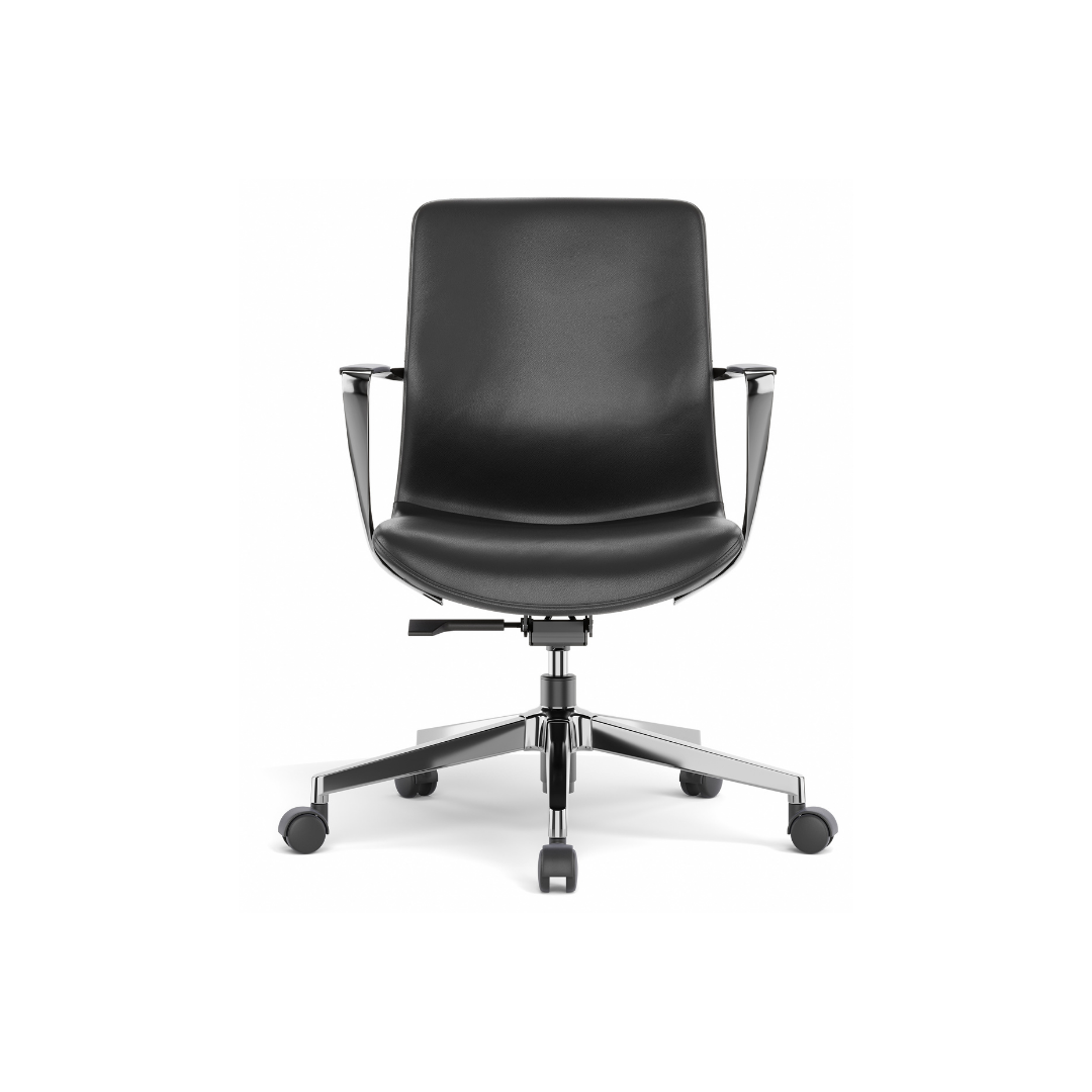 Borzoi black office chair with chrome arms and base at Dynamic Office Services in Morrisville NC