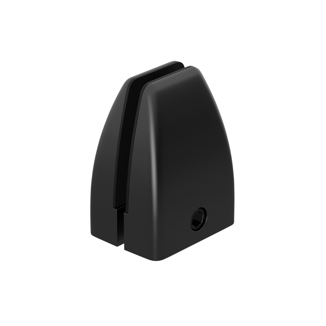 Black desk privacy panel clamp for workstation divider installation