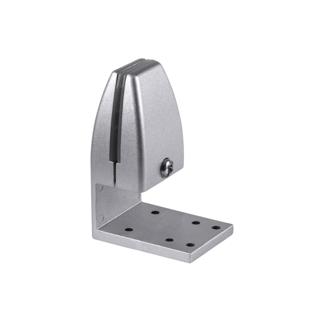 Silver desk divider mounting bracket for PET felt screens
