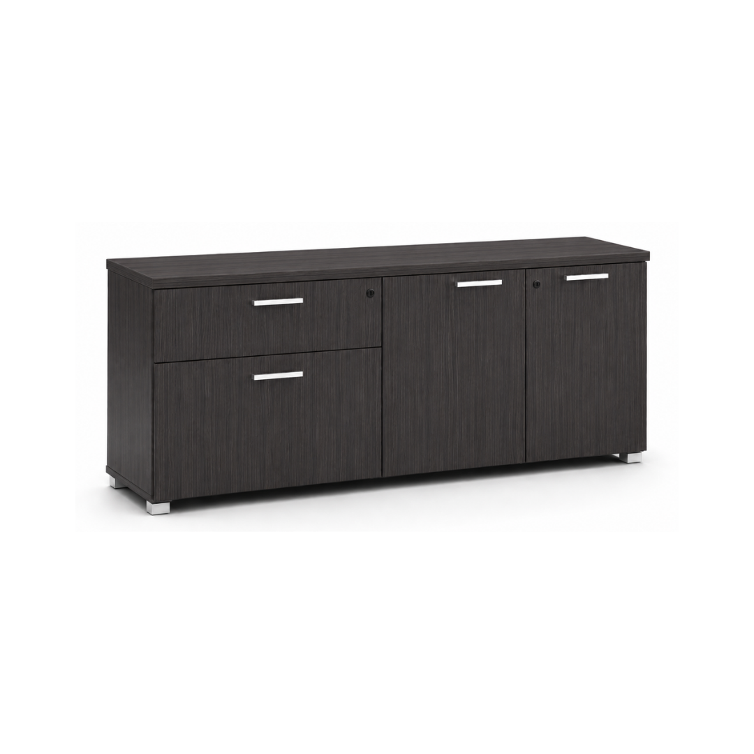 K Series low storage credenza with one box drawer, one file drawer, and storage cabinet | Dynamic Office Services | Raleigh, NC