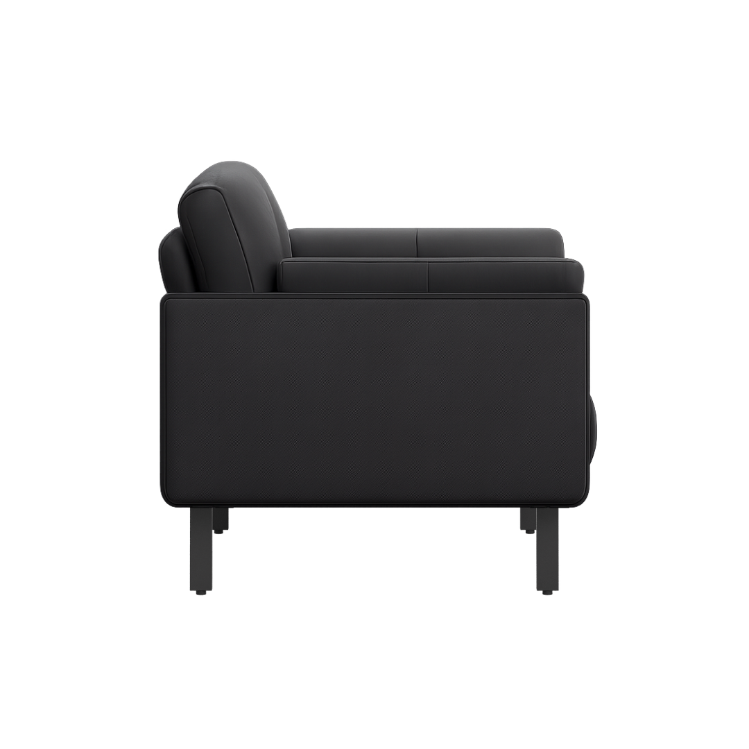 Contemporary commercial lounge chair with metal legs